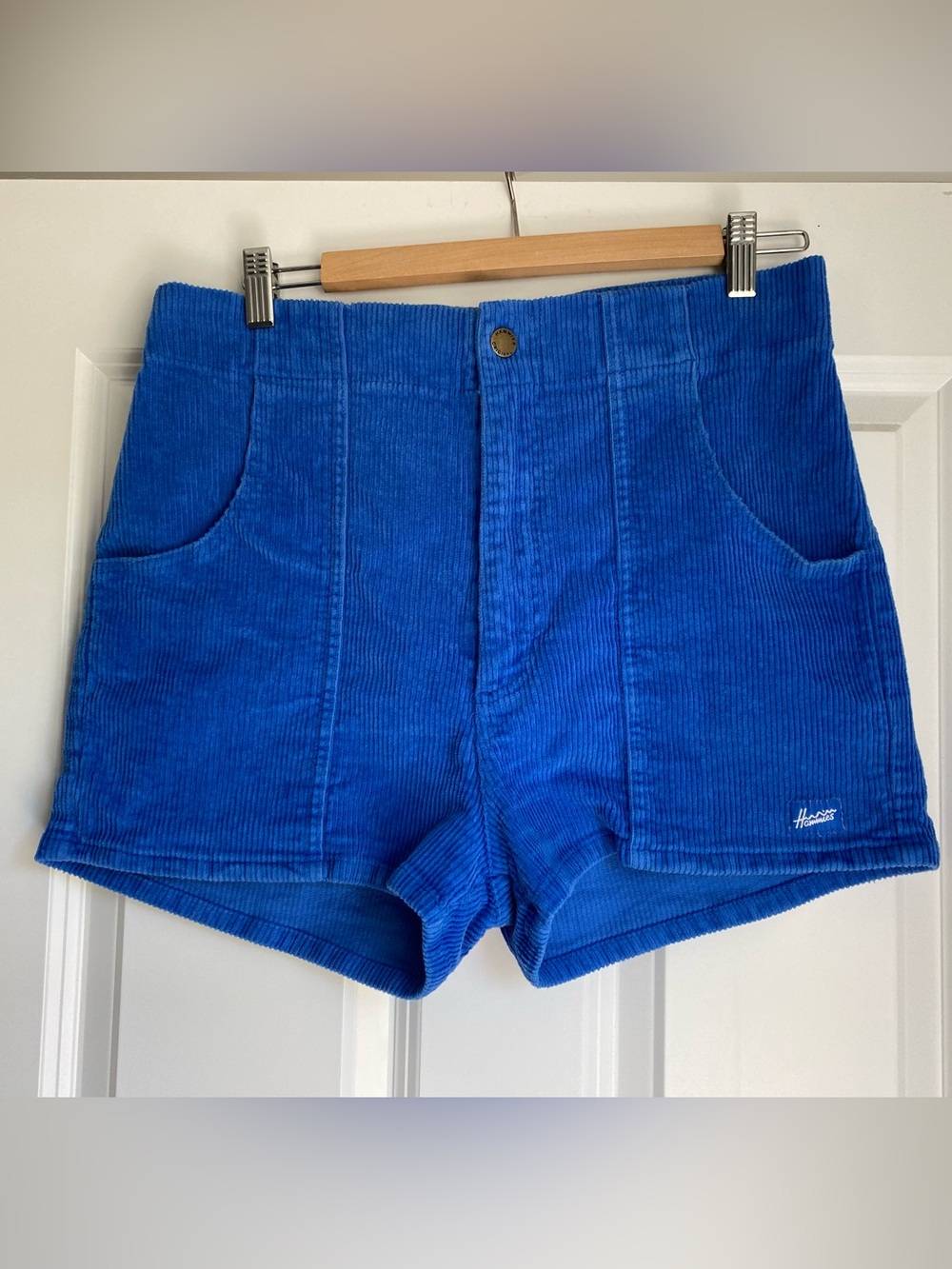 Hammies Electric Blue Corduroy High-Waist Women's Shorts